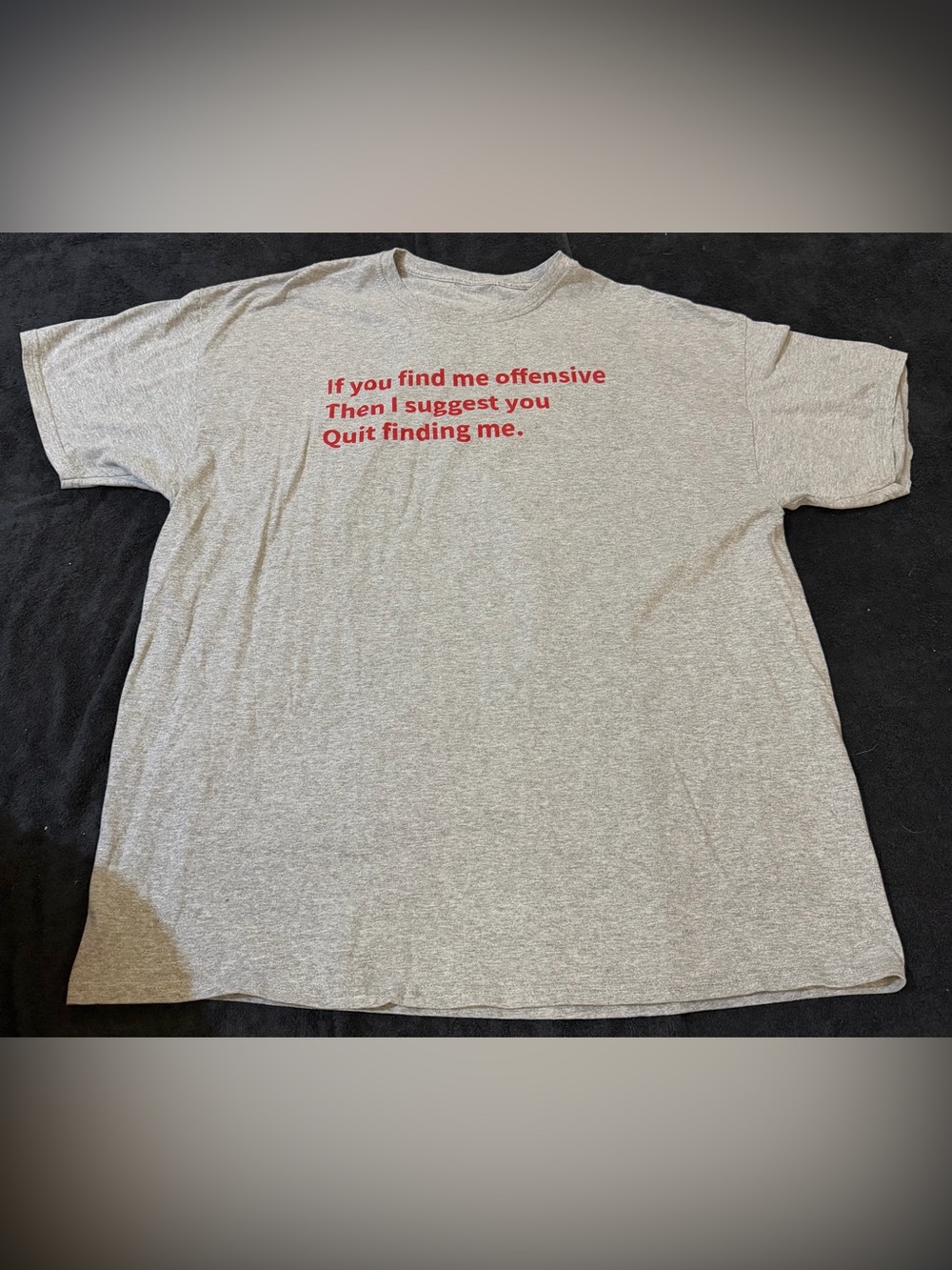 Men's Heather Gray Graphic Tee with Red Text